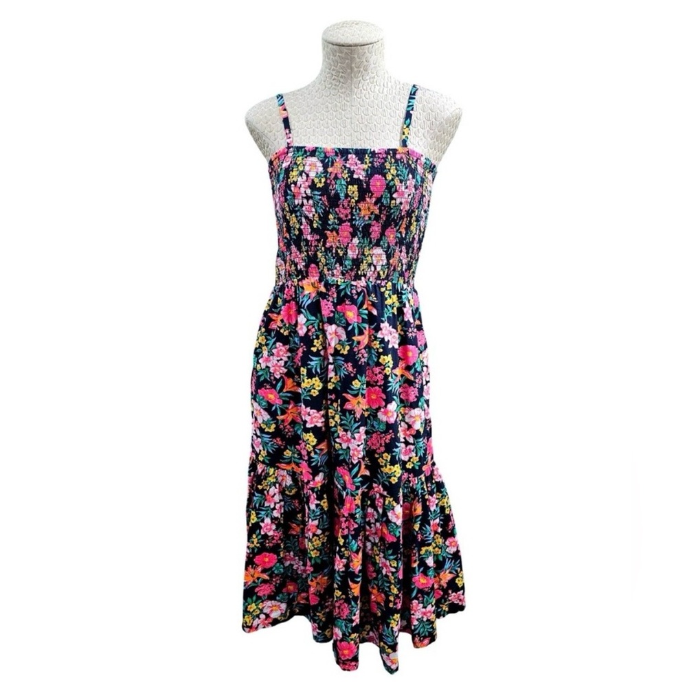 J. Crew Floral Smocked Tiered Sleeveless Boho Dress